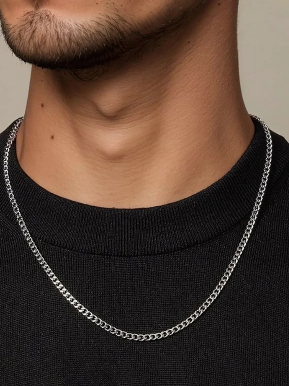 Sterling Silver Curb Chain Necklace C48